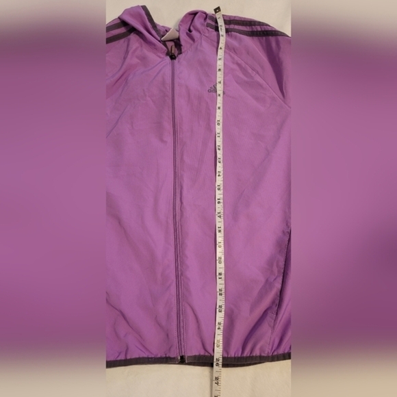 Adidas Jacket Medium Light Purple & Gray Classic Windbreaker - Picture 6 of 11